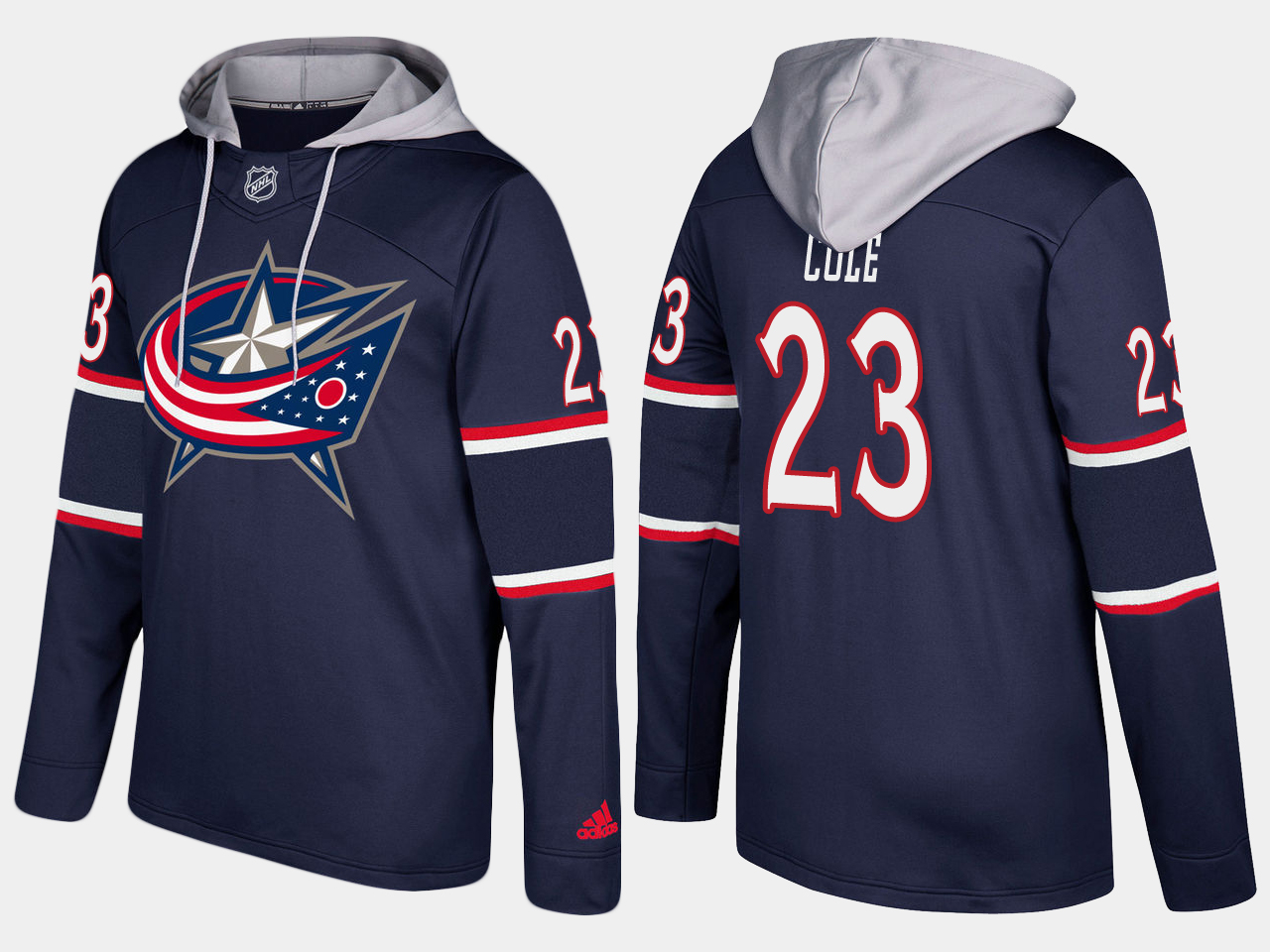 Men NHL Columbus blue jackets #23 ian cole navy blue  hoodie